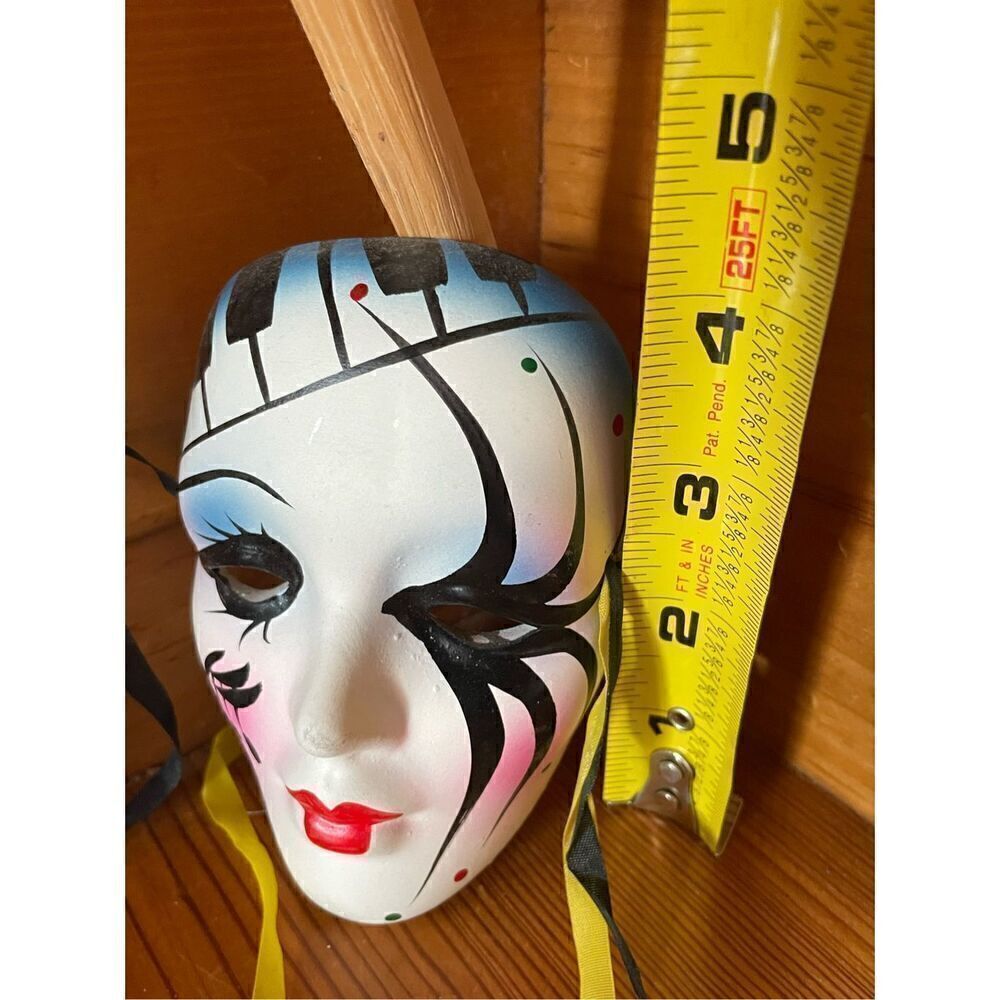 Vintage Hand Painted Musical Design Mask - Picture 3 of 4